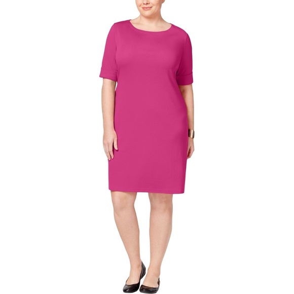 plus size midi shift dress